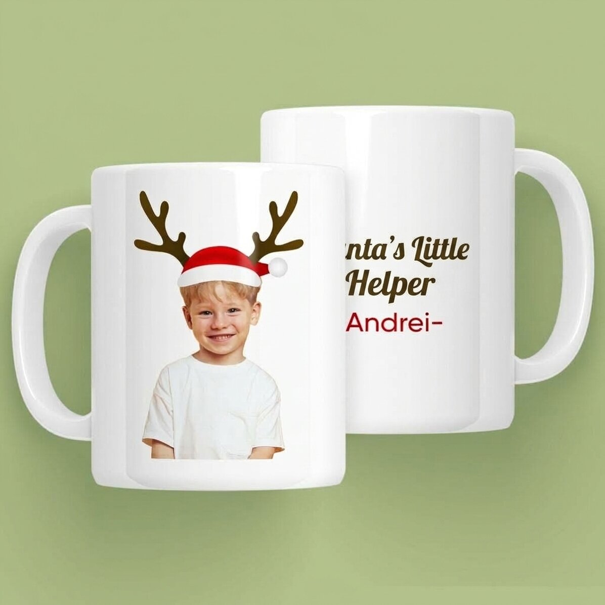 Personalisierte Tasse mit Foto und Botschaft – Ren