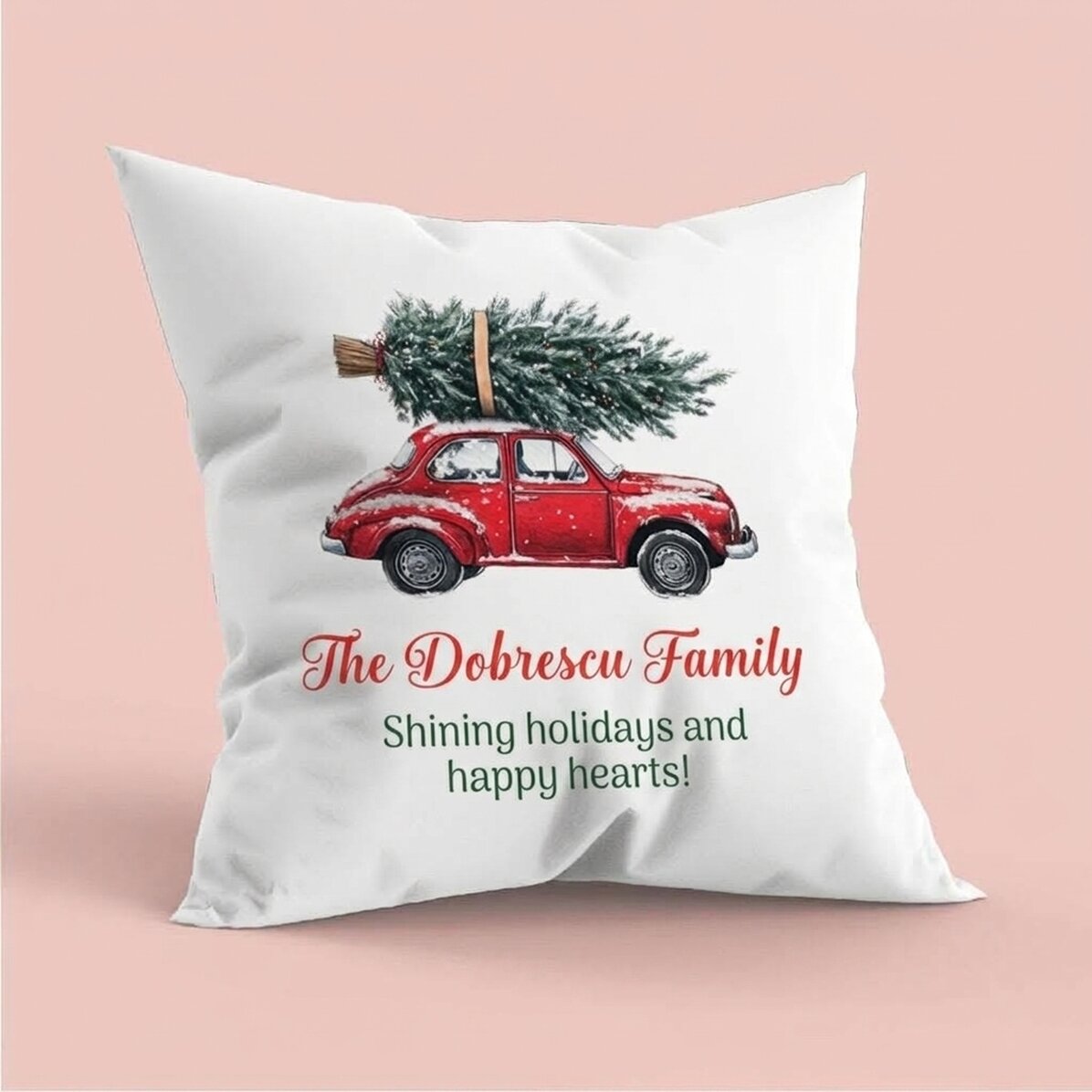 Personalisiertes Kissen mit Botschaft – Vintage Christmas