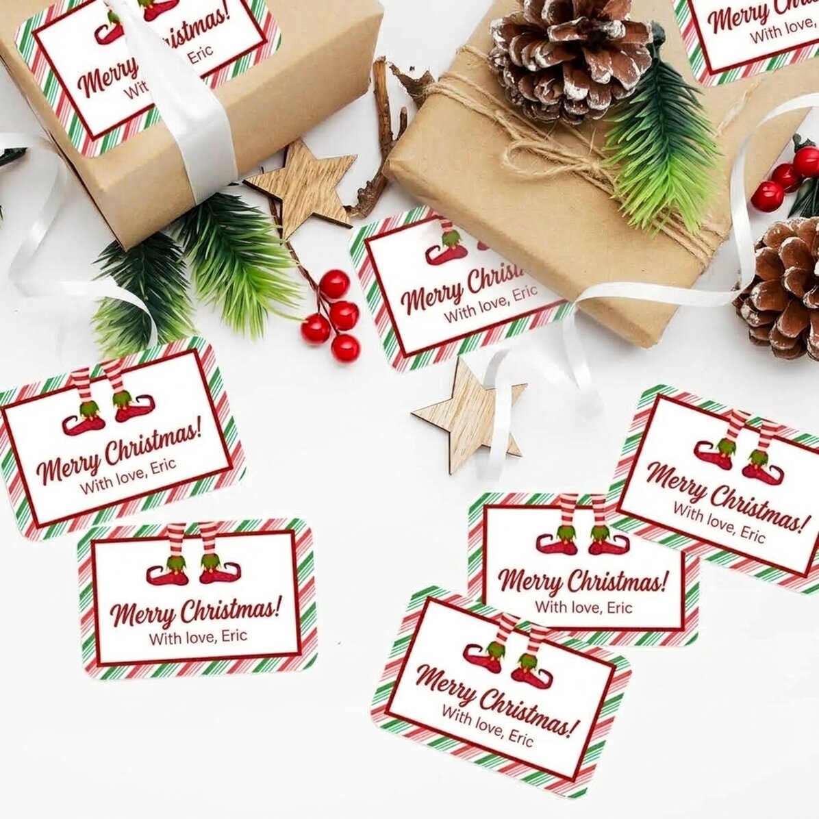 Set mit 8 personalisierten Aufklebern (selbstklebende Etiketten) – Elf
