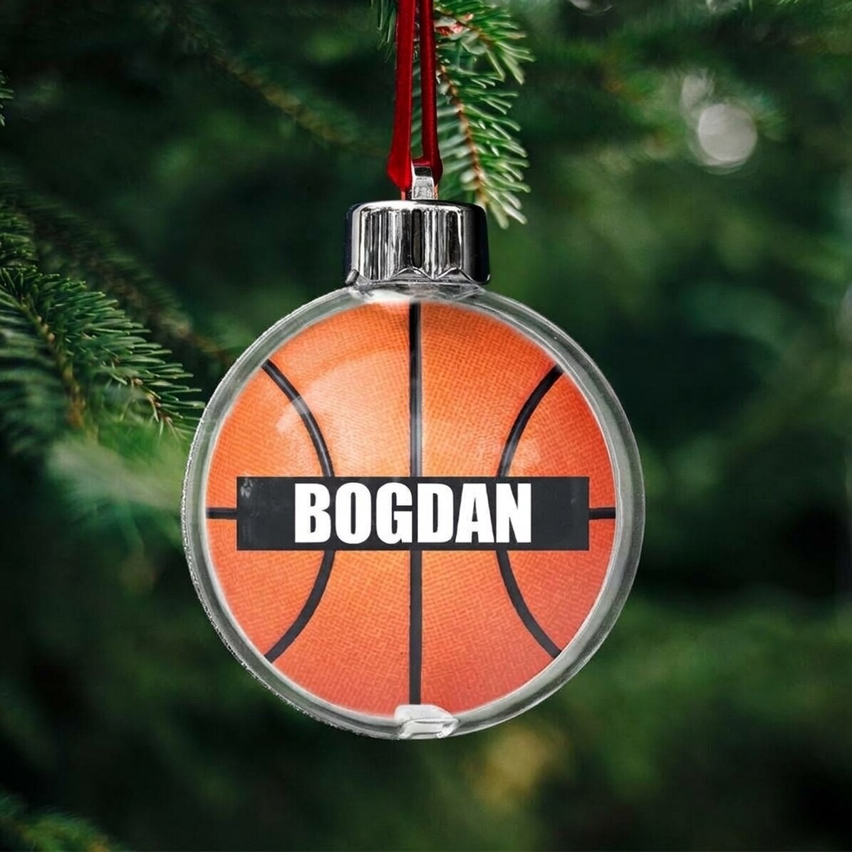 Personalisierter Globus mit Namen – Basketball