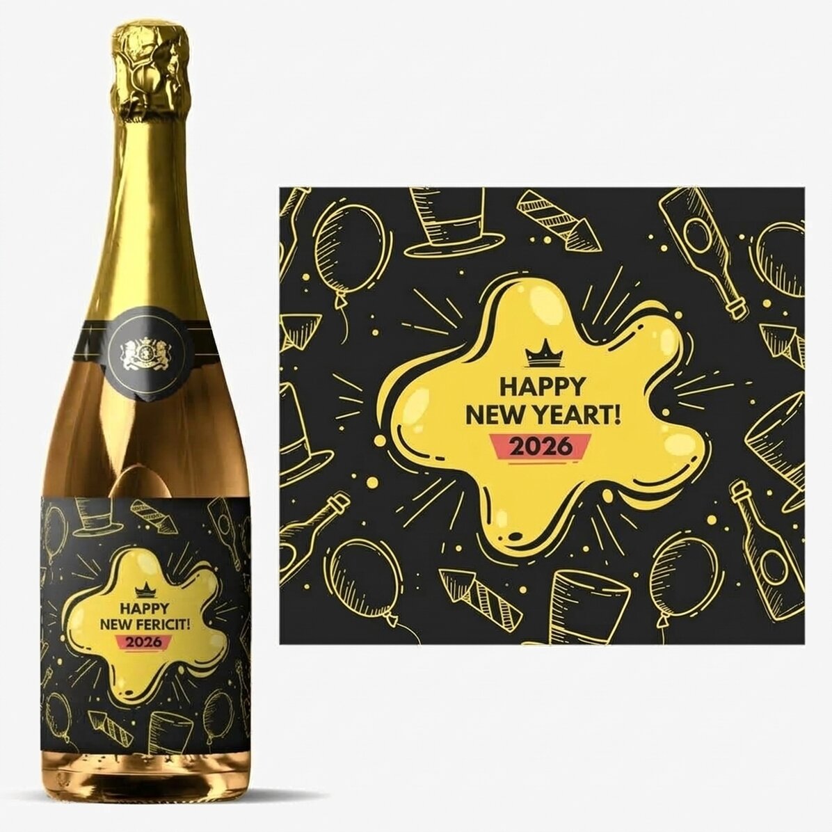 Personalisierter Sekt mit Aufdruck – Silvesterparty