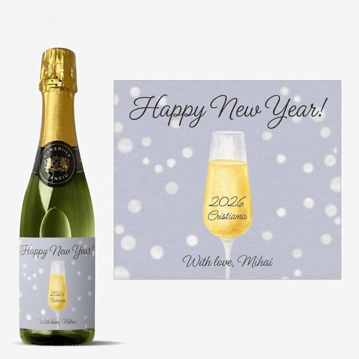 Mittleres Sektglas mit individueller Beschriftung – Champagnerglas