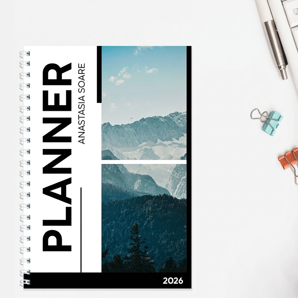 Personalisiertes Notizbuch mit Text und 2 Fotos