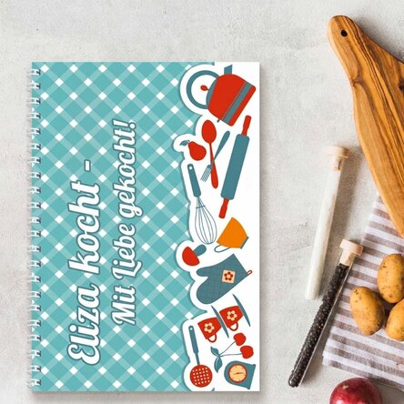 Personalisiertes Notizbuch mit Text