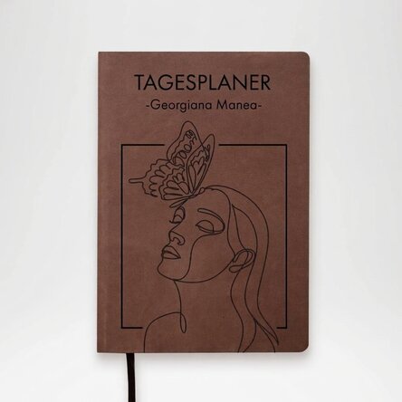 Personalisierter Leder-Terminkalender mit persönlicher Botschaft – Tagesplaner
