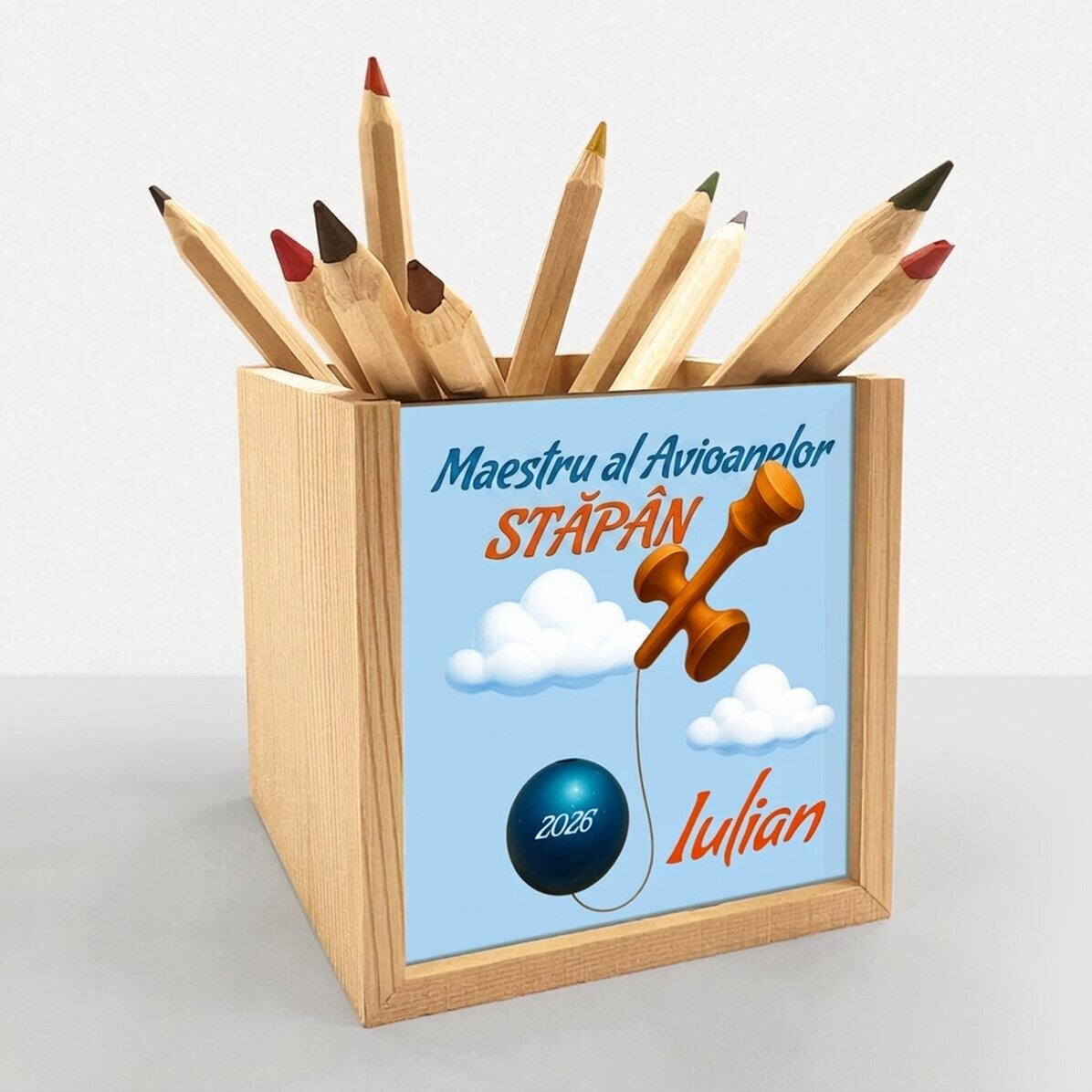 Personalisierter Stifthalter mit Text – Airplane Master