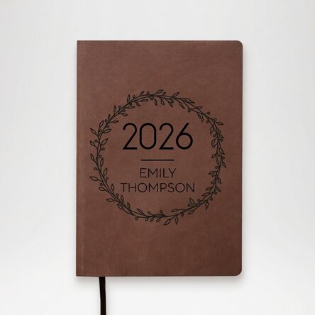 Personalisierter Terminkalender aus Leder mit Namensgravur