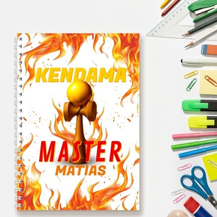 Personalisiertes Notizbuch mit Text – Kendama Master