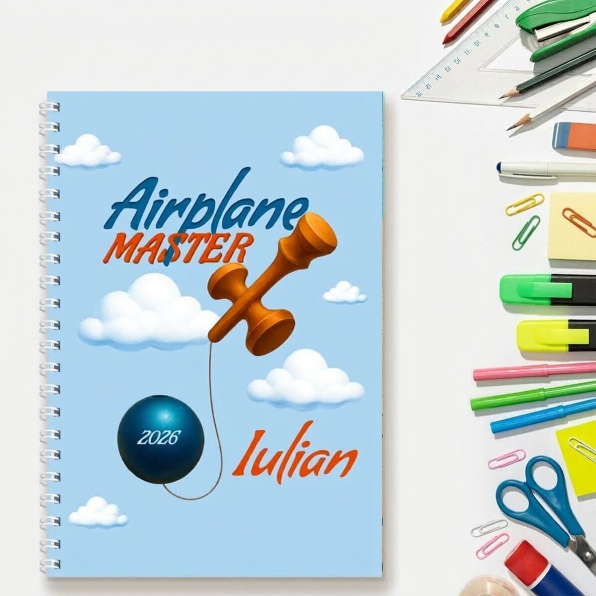 Personalisiertes Notizbuch mit Text – Airplane Master