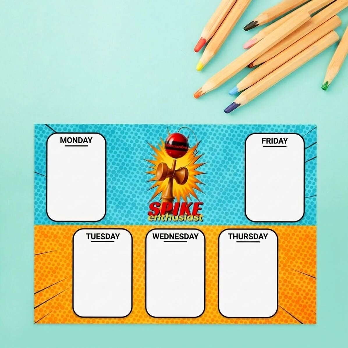 Individuell gestalteter Stundenplan mit Text – Spike Enthusiast