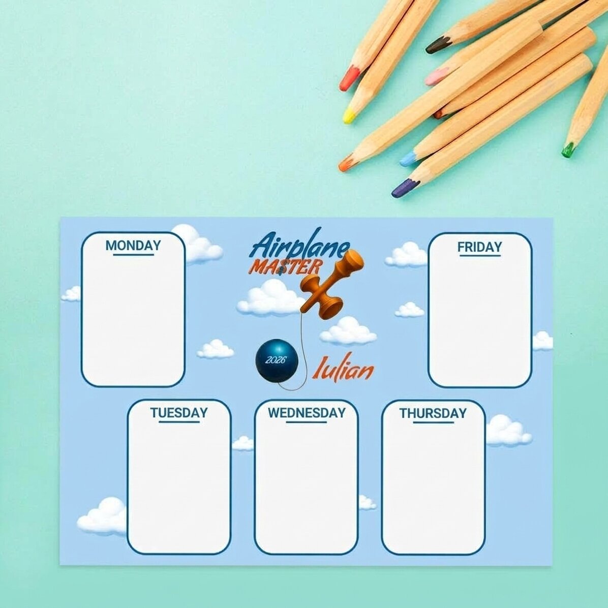 Individueller Flugplan mit Text – Airplane Master
