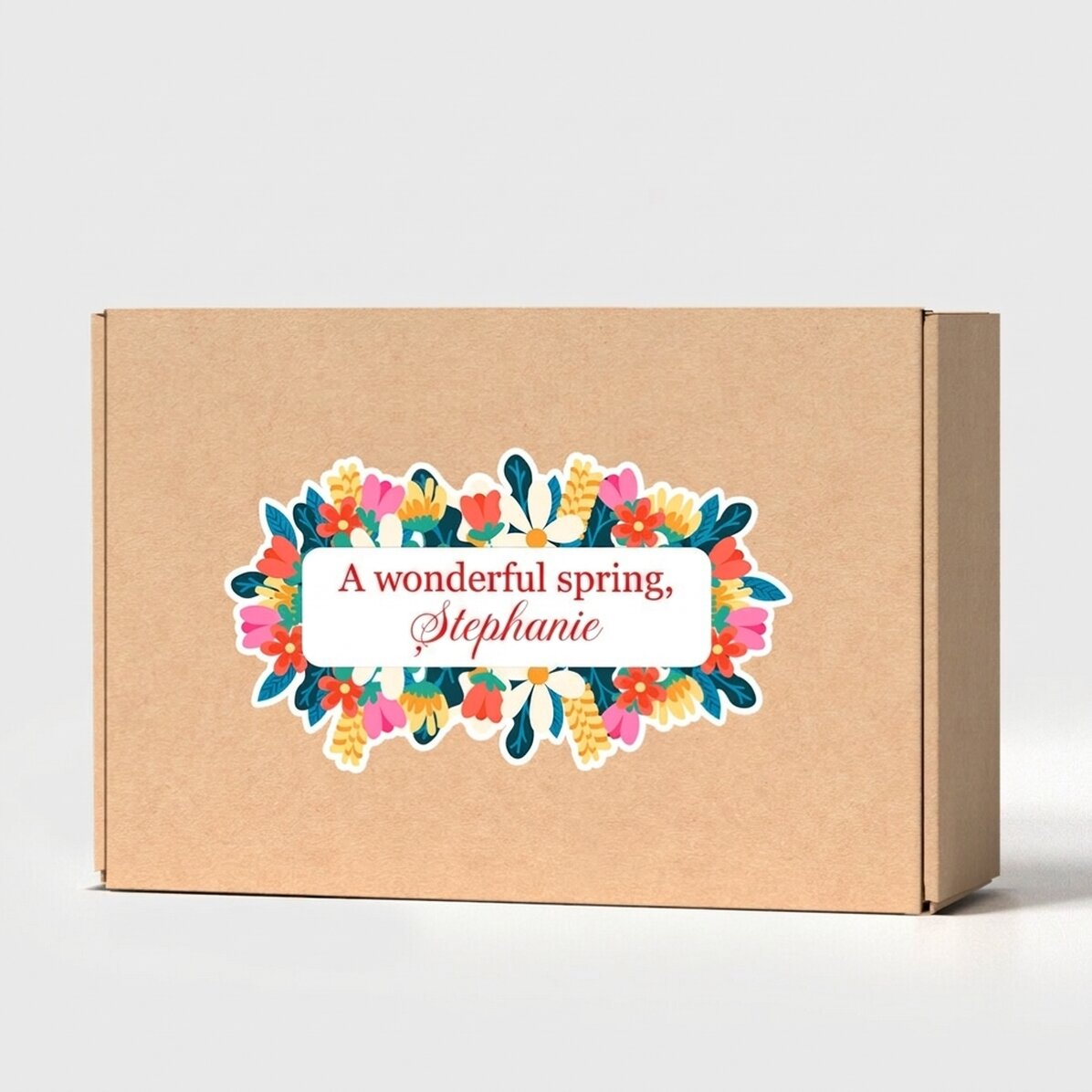 Individuell gestaltete Bastelschachtel mit Aufkleber – Floral
