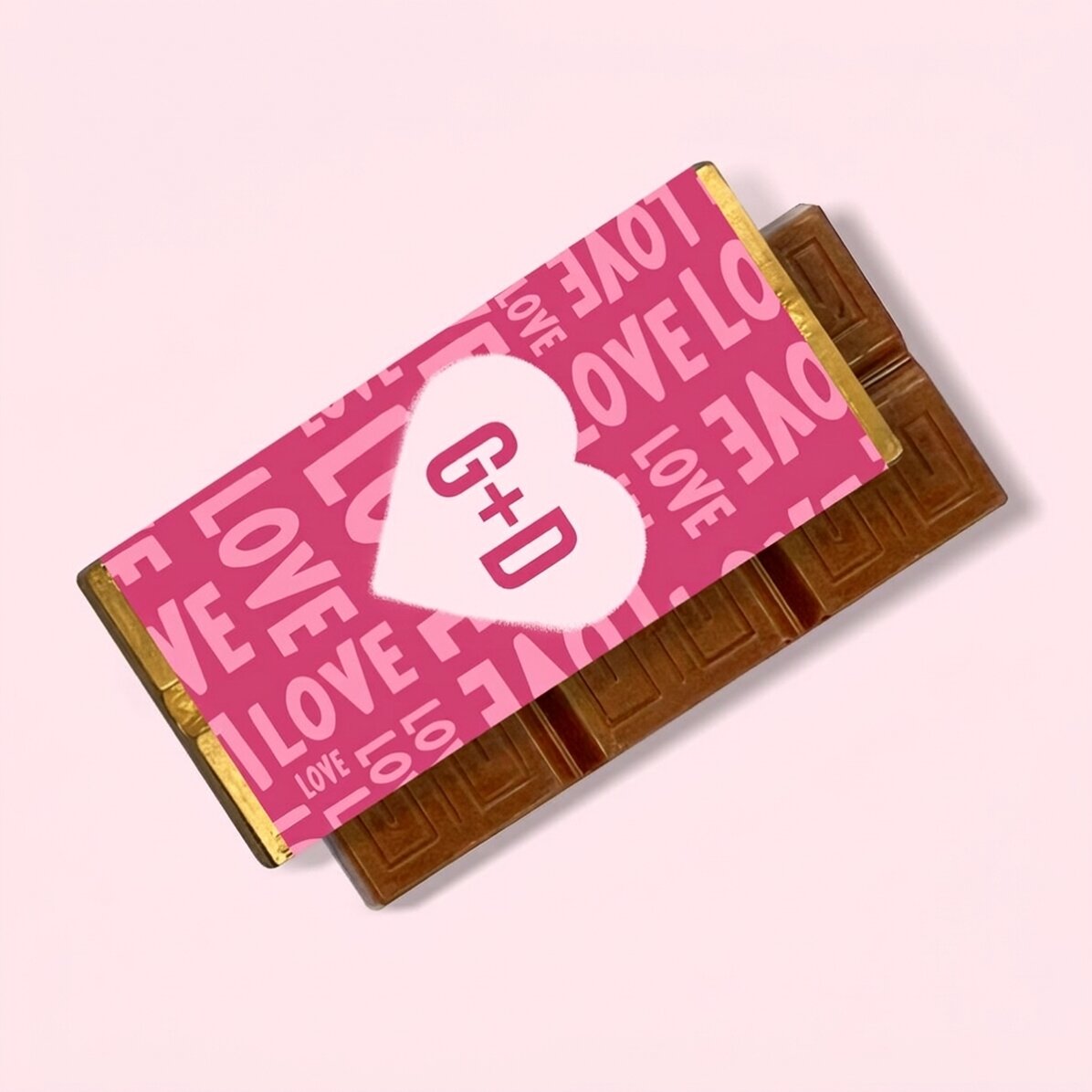 Personalisierte Mini-Schokoladentafel mit Initialen – Herz