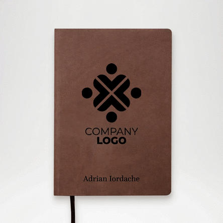 Personalisierter Leder-Terminkalender mit Namen und Logo
