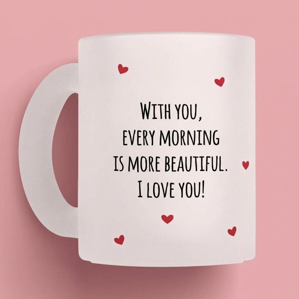 Personalisierter Becher mit Botschaft – Love