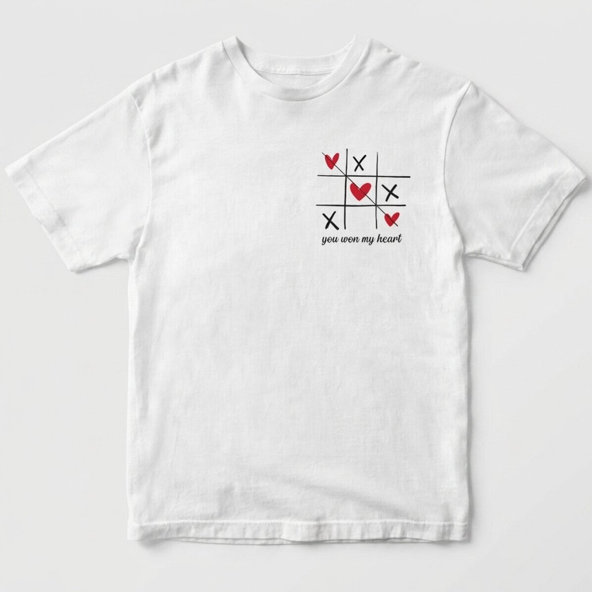 Personalisiertes Baumwoll-T-Shirt mit Aufdruck – Herz