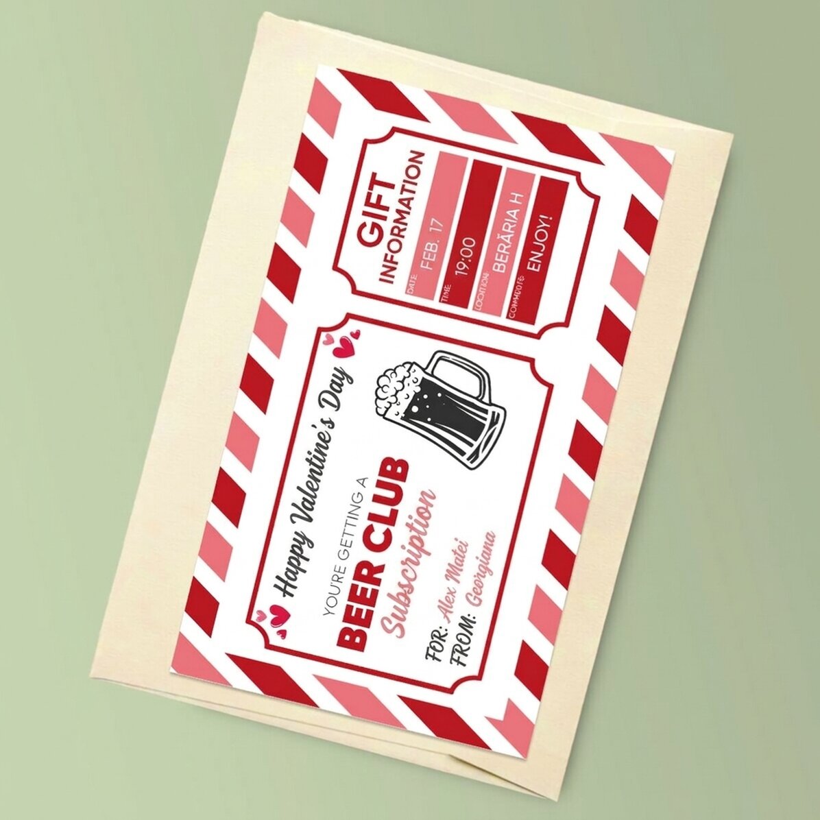 Personalisierte Karte mit Text – Beer Club