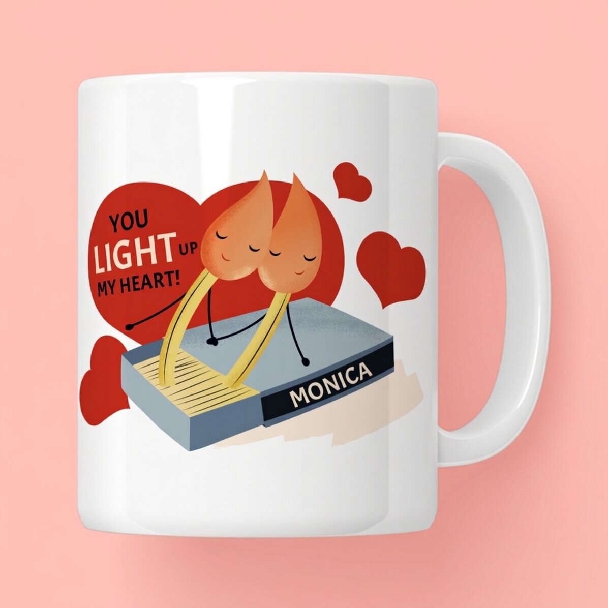 Personalisierte Tasse mit Botschaft – „Ligh up my heart“