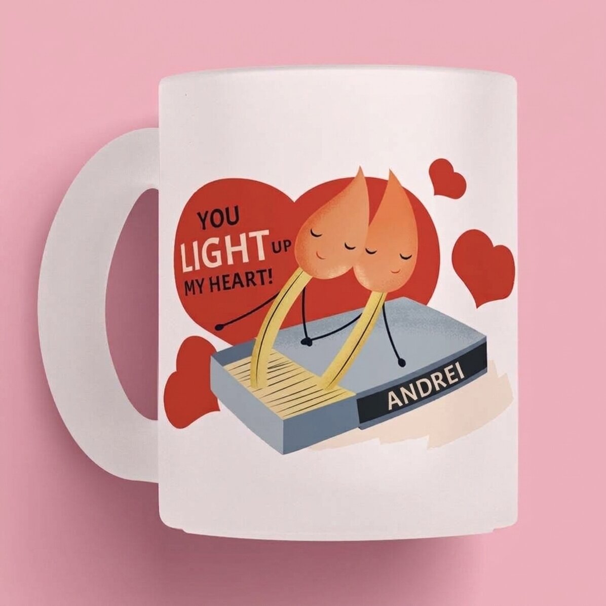 Personalisierter Becher mit Botschaft – „Light up my heart“