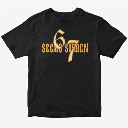 Personalisiertes Baumwoll-T-Shirt mit Aufdruck – 67 Six Seven