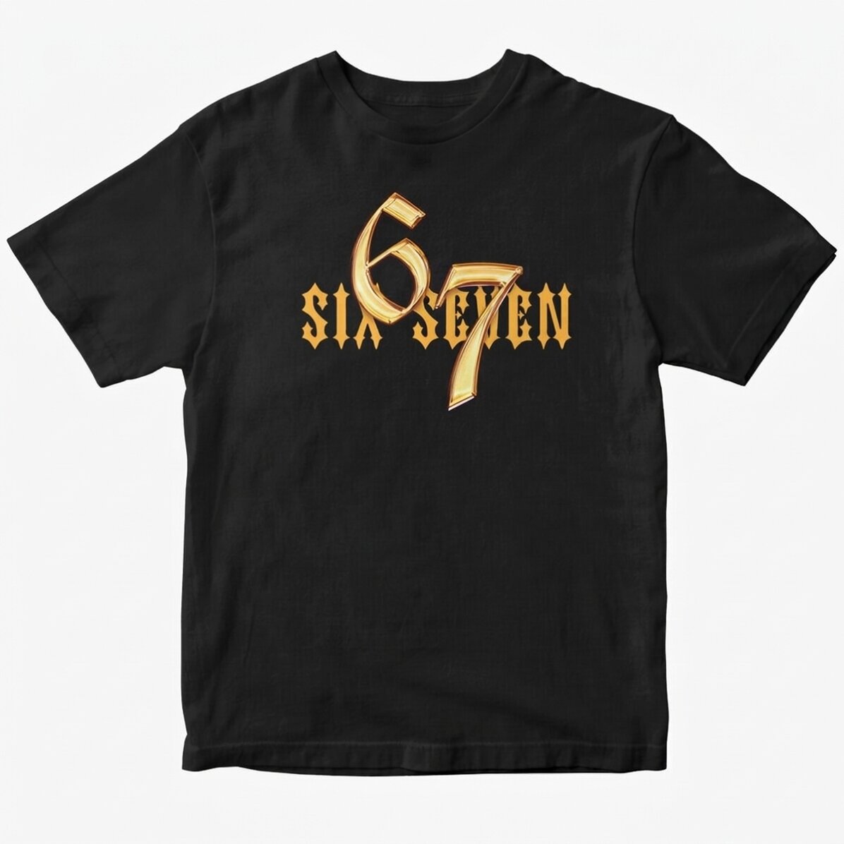 Personalisiertes Baumwoll-T-Shirt mit Aufdruck – 67 Six Seven