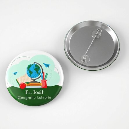 Personalisiertes Button mit Text – Geografielehrer