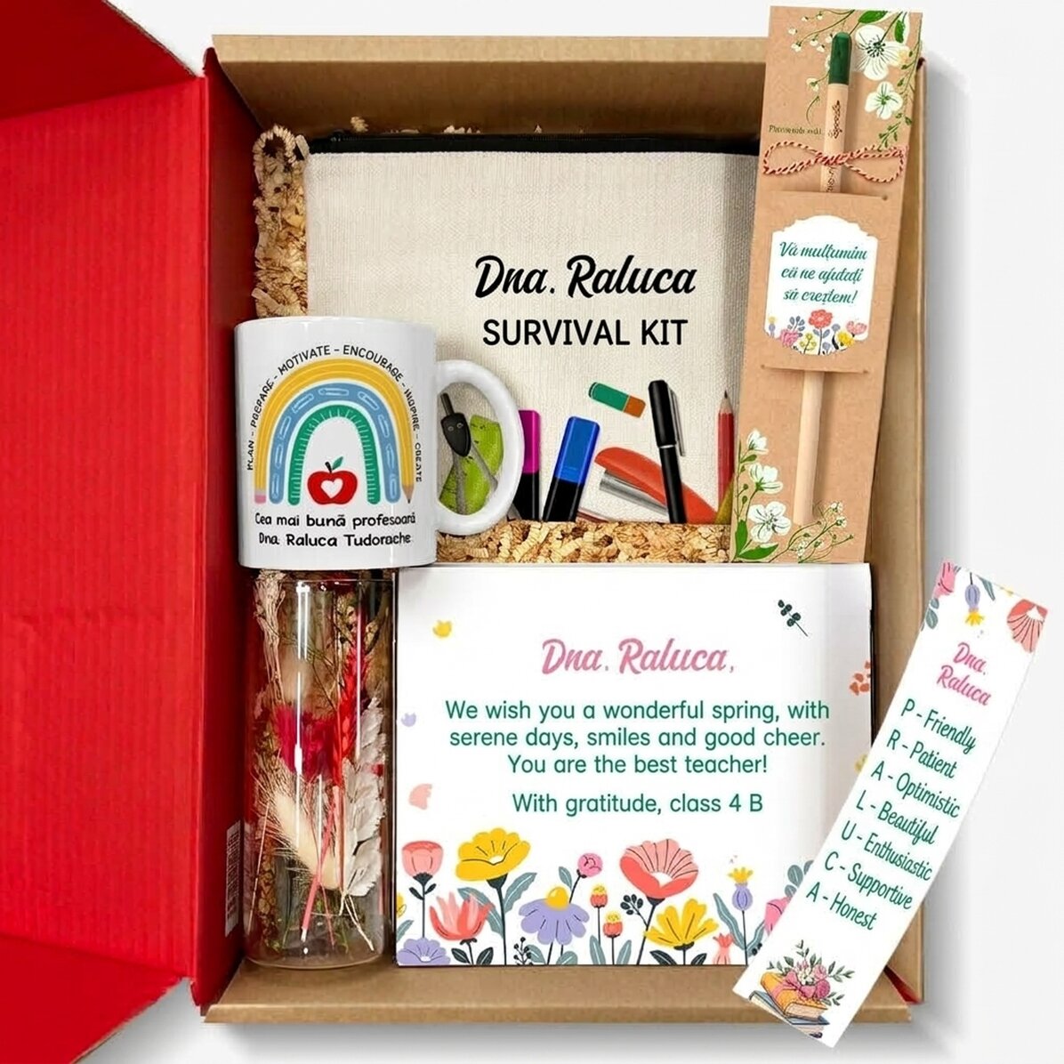 Personalisiertes Geschenkset für die Lehrerin – Dankbarkeit