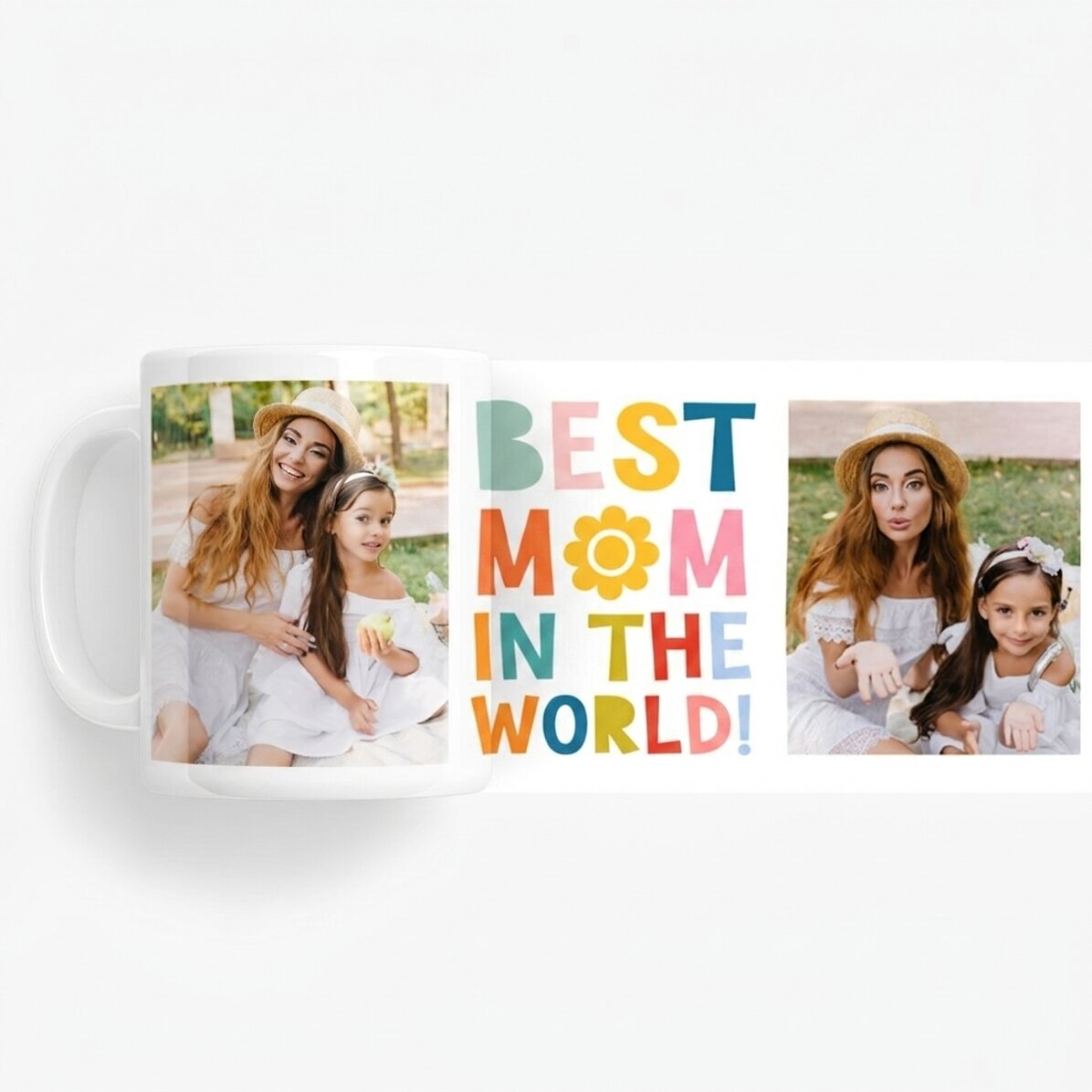Personalisierte Tasse mit 2 Fotos – Die beste Mama aller Zeiten!