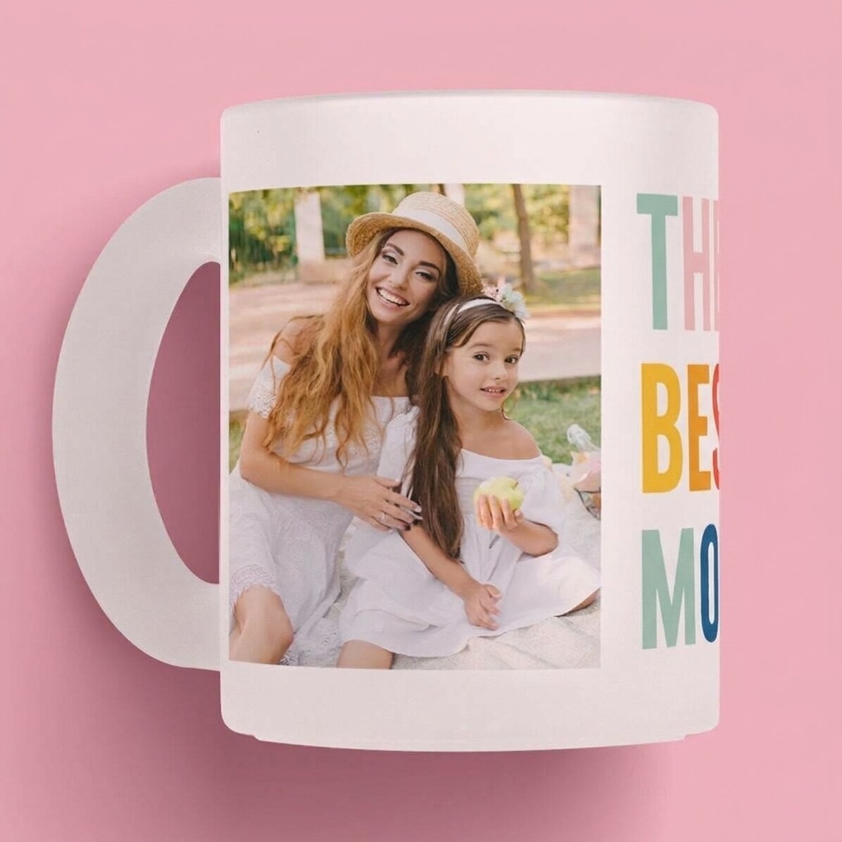 Personalisierte Tasse mit 2 Fotos – Best mom ever!