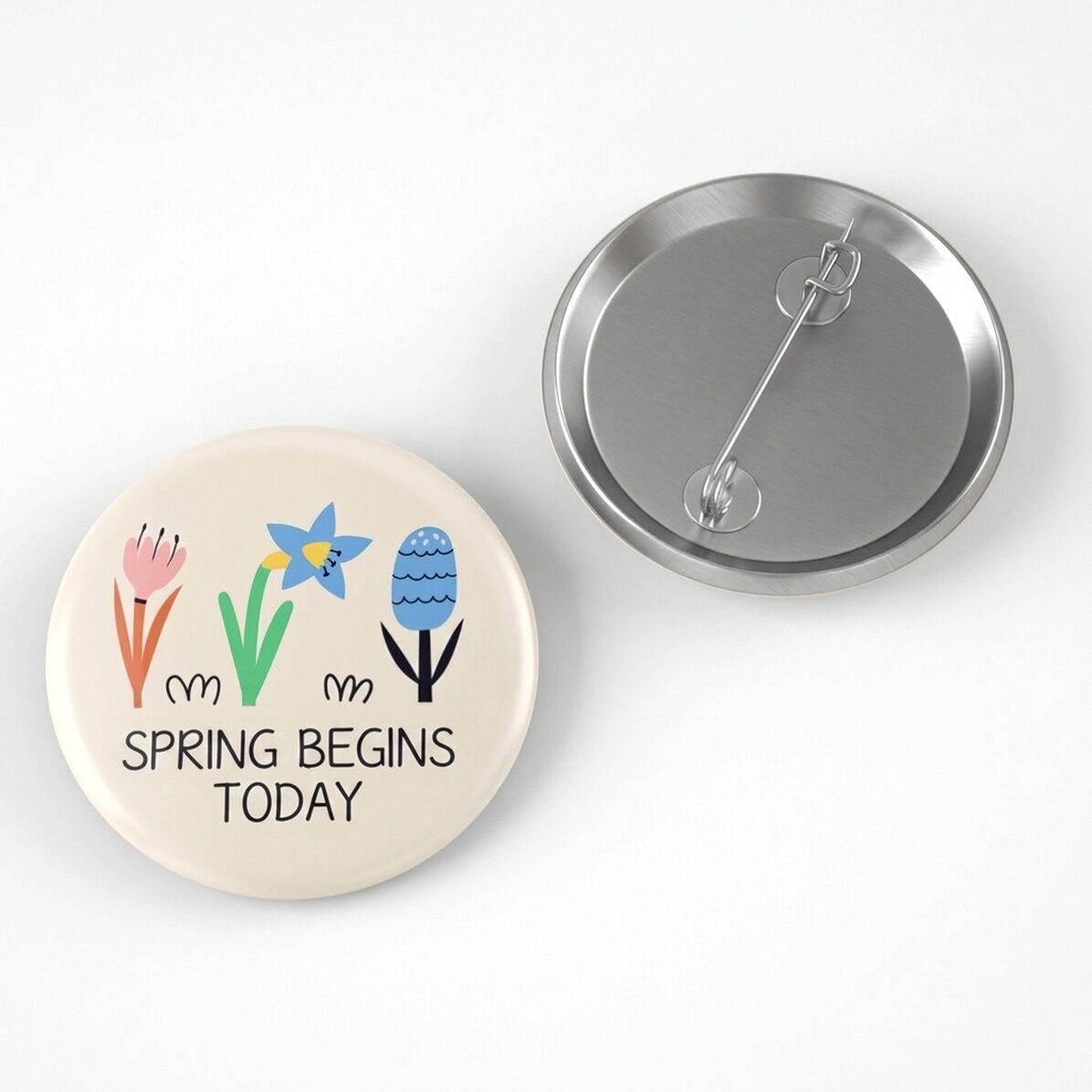 Personalisiertes Button mit Text – Frühlingsanfang