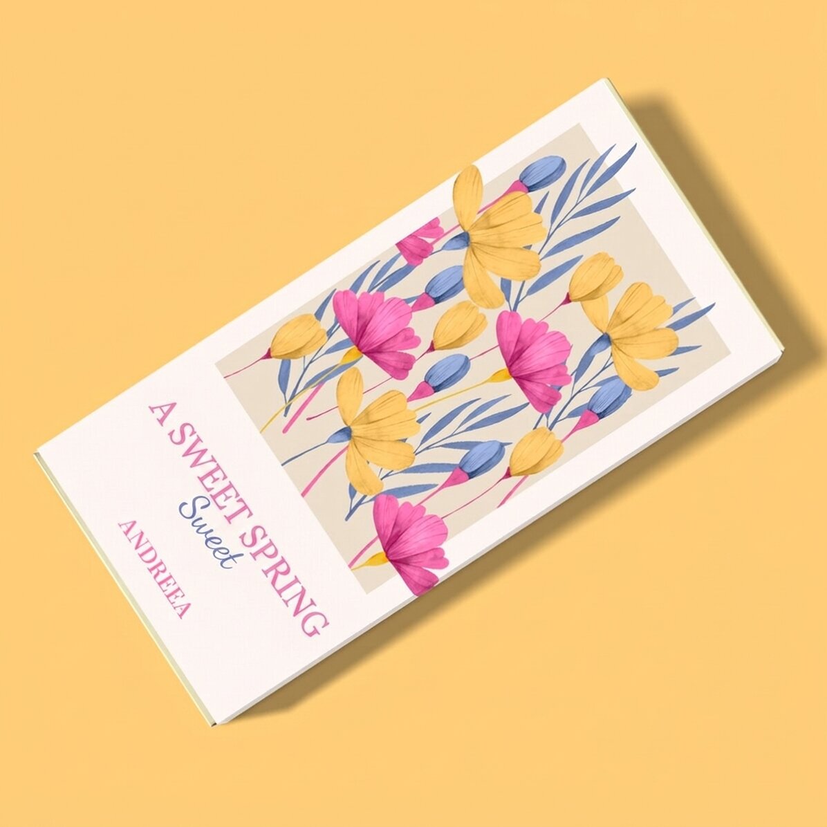 Personalisierte Schokolade mit Text – Frühlingsblumen