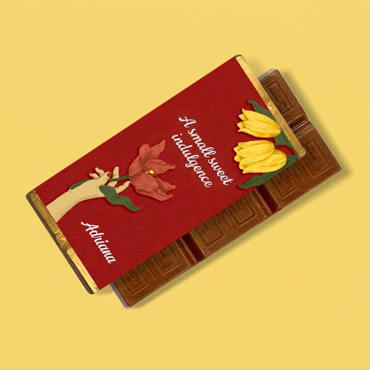 Personalisierte Mini-Schokoladentafel mit Text – Flowers