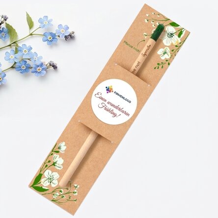 Personalisierter pflanzbarer Bleistift mit Logo und Botschaft