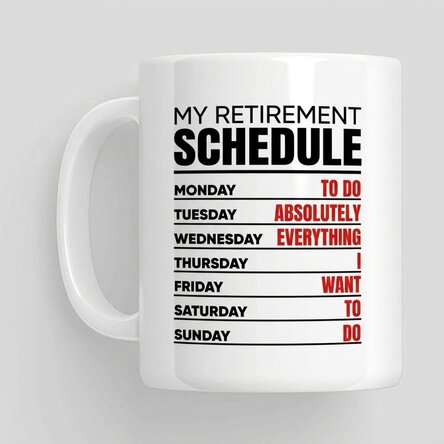 Tasse mit Aufschrift – Wochenplan