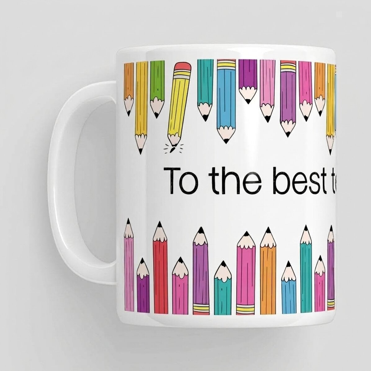 Becher mit Aufdruck – Buntstifte