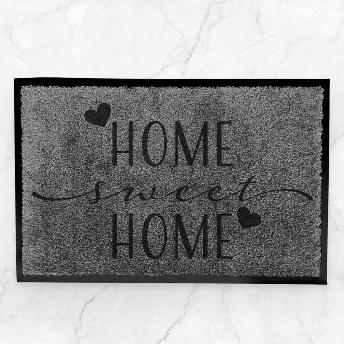 Individuell gestaltete Eingangsmatte für den Innenbereich mit Schriftzug – Home sweet home