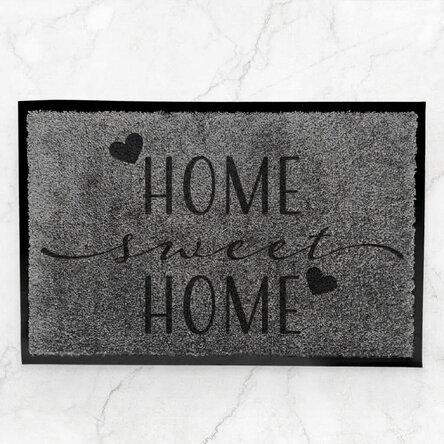 Individuell gestaltete Eingangsmatte für den Innenbereich mit Schriftzug – Home sweet home