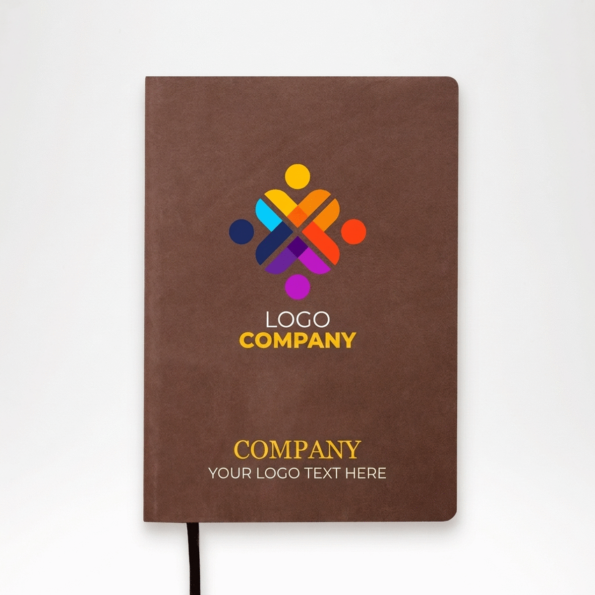 Personalisierter, farbiger Leder-Terminkalender mit Logo und Text
