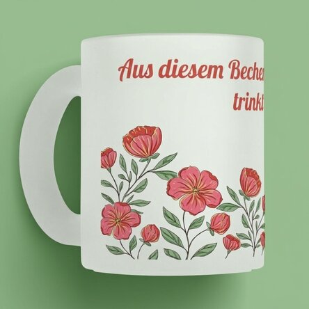 Personalisierter Becher mit Text – Floral