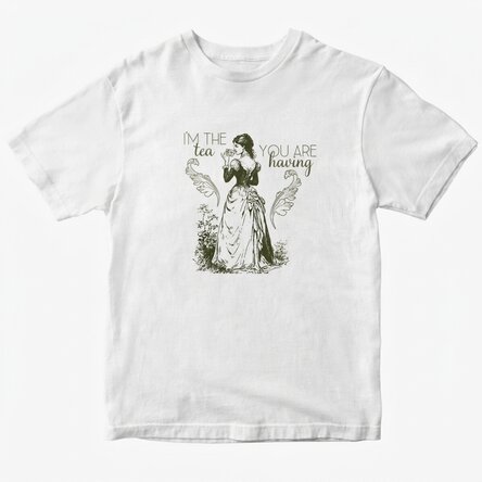 Personalisiertes Baumwoll-T-Shirt mit Aufdruck – „I'm the tea you are having“