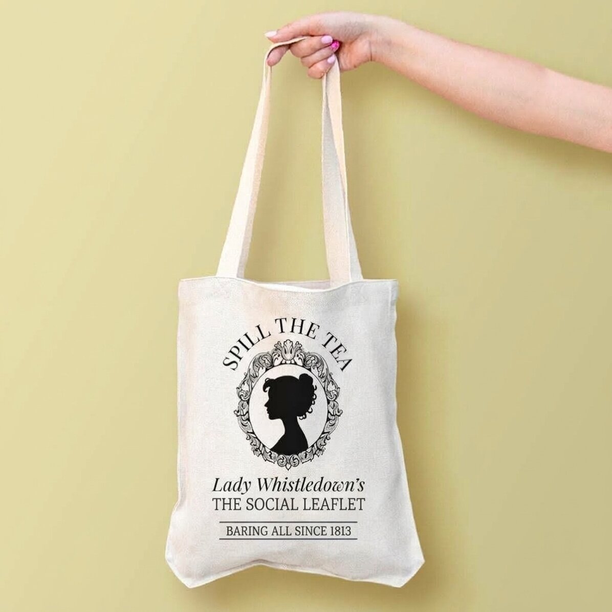 Personalisierte Tragetasche mit Aufdruck – „Spill the tea“