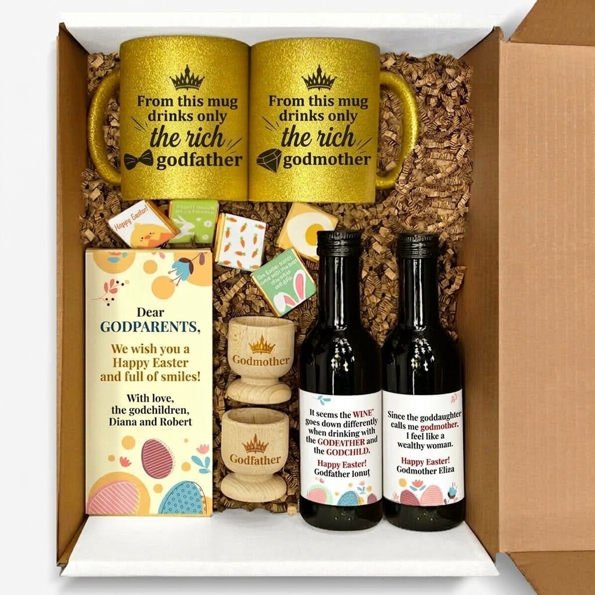 Personalisiertes Geschenkset für Paten – Frohe Ostern