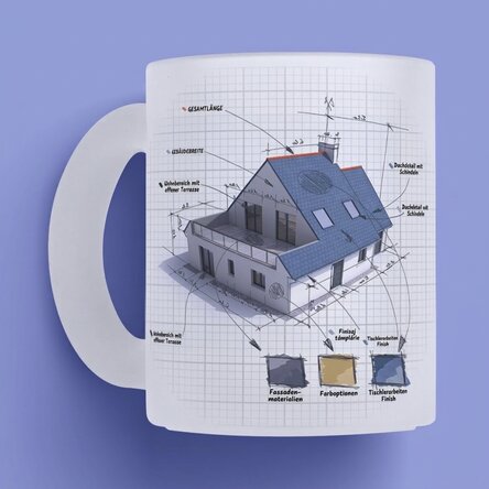 Personalisierte Tasse mit Text für Architekten