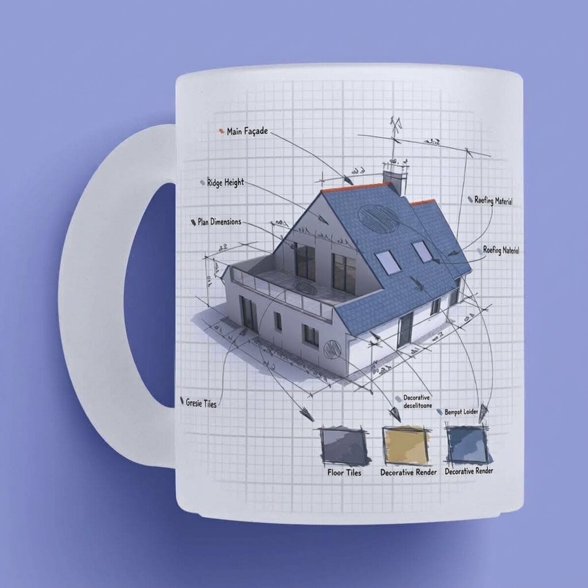 Personalisierte Tasse mit Text für Architekten