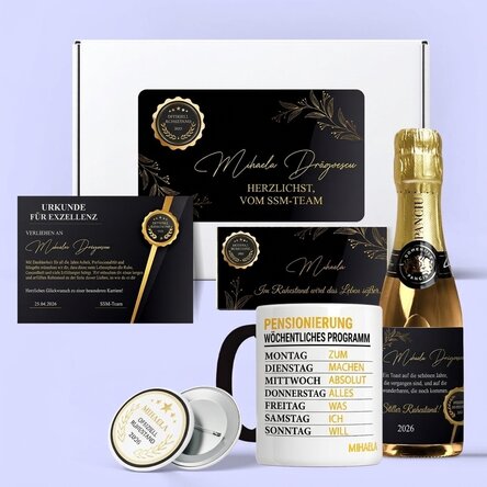 Personalisiertes Geschenkset zum Ruhestand