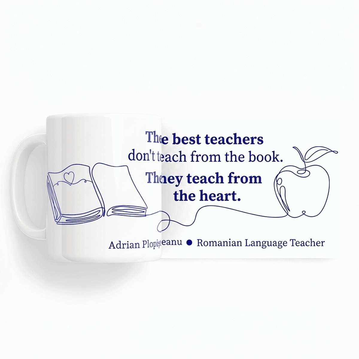 Personalisierte Tasse mit Text für Lehrer