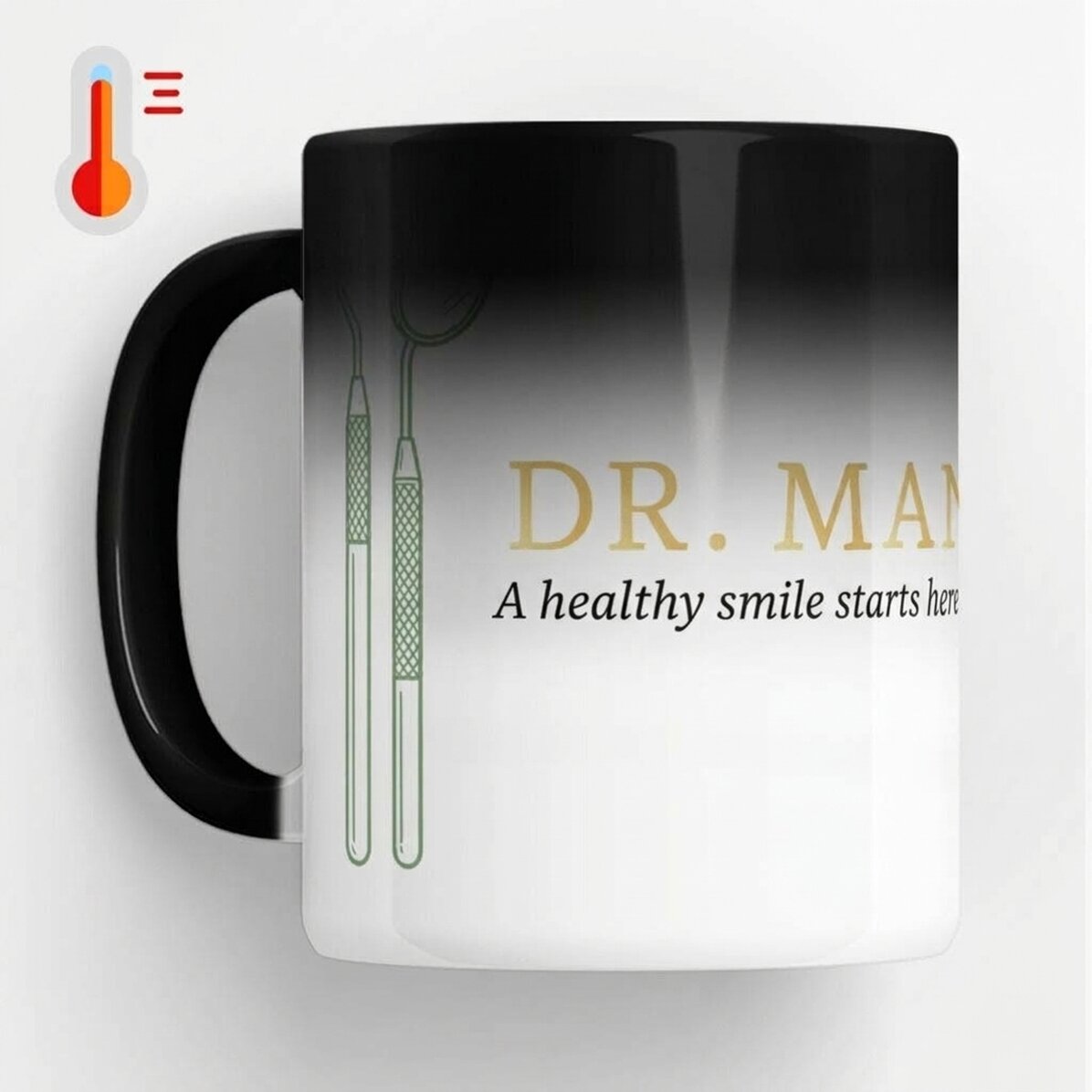 Personalisierte Thermobecher mit Text – Golden Dentist