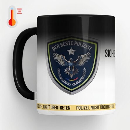 Personalisierte Zaubertasse mit Text – Der beste Polizist