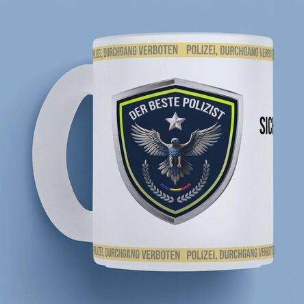 Personalisierte Tasse mit Text – Der beste Polizist