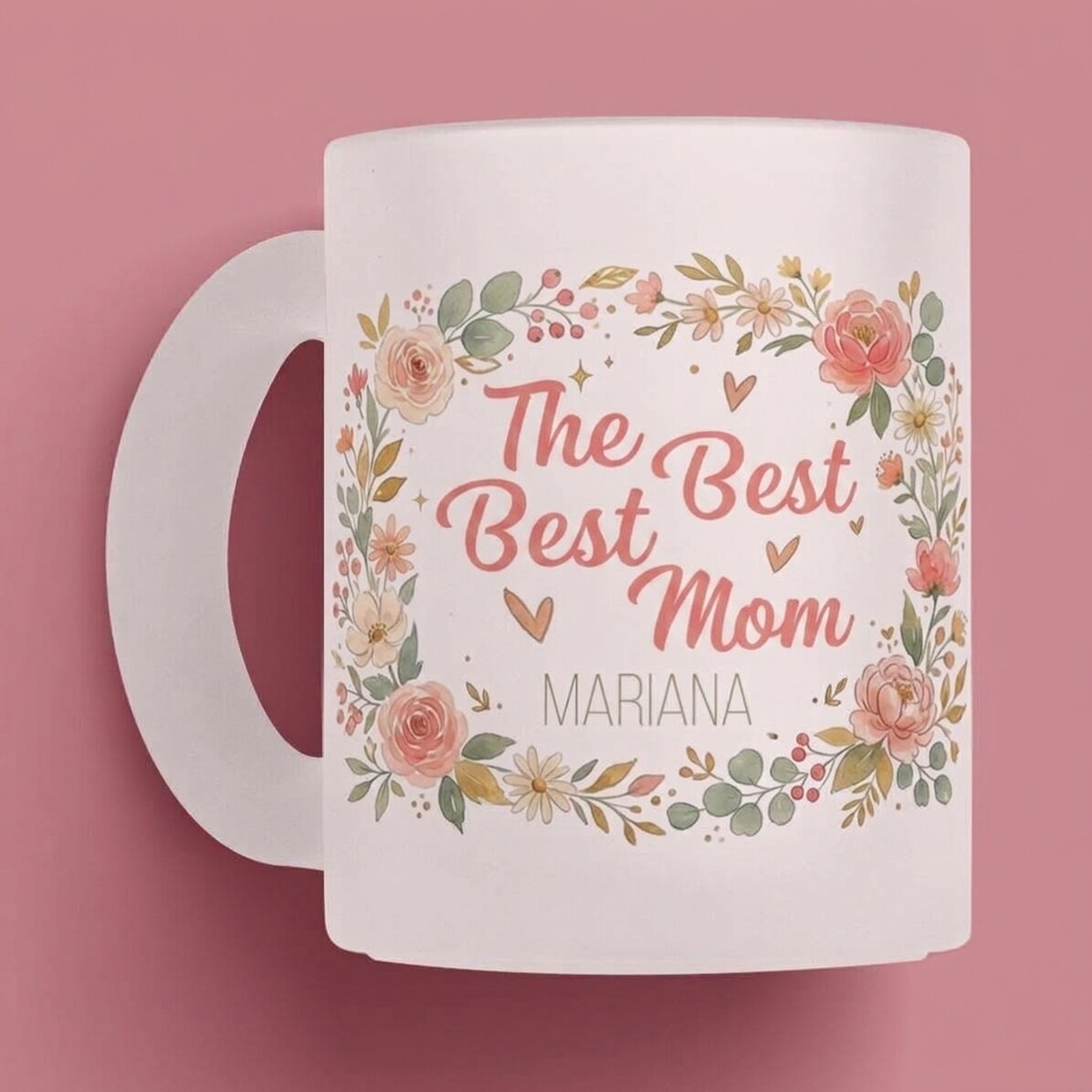 Personalisierter Glasbecher mit Aufdruck – Die beste Mama